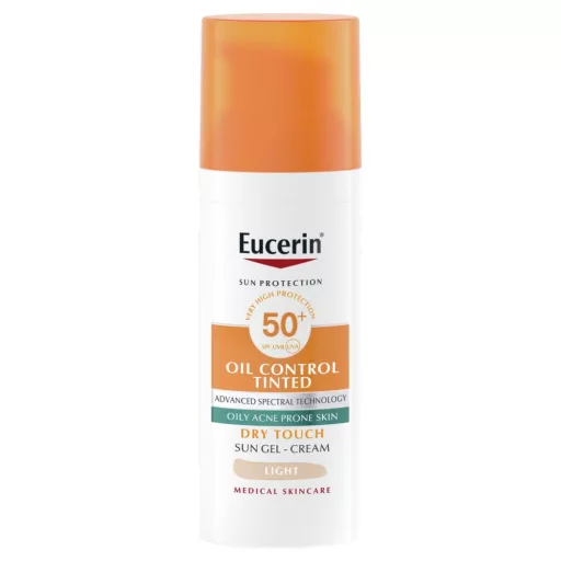 Eucerin Sun Oil Control színezett napozó gél-krém arcra light SPF50+ 50 ml