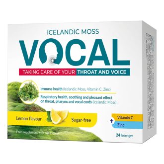 Vocal szopogatótabletta izlandi zuzmóval, C-vitaminnal citrom ízű 24 db