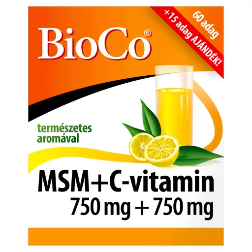 BioCo Msm 750 mg + C-vitamin 750 mg italpor 75 tasak
