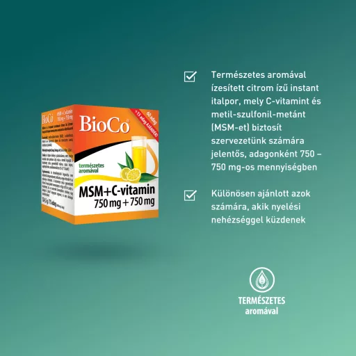 BioCo Msm 750 mg + C-vitamin 750 mg italpor 75 tasak