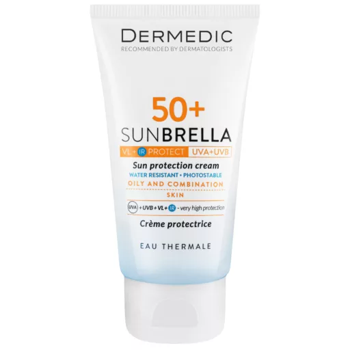 Dermedic Sunbrella fényvédő SPF50+ arckrém zsíros és kombinált bőrre 50 ml