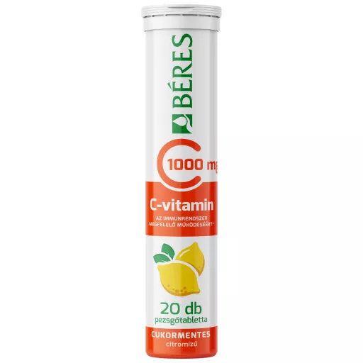 Béres C-vitamin 1000 mg cukormentes citromízű pezsgőtabletta 20 db