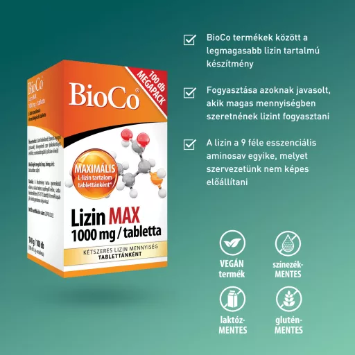 BioCo lizin max 1000 mg kapszula 100 db