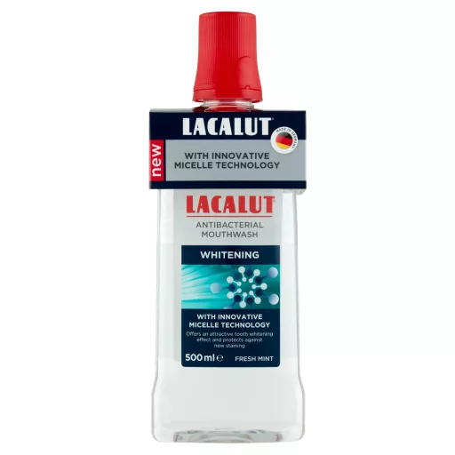 Lacalut antibakterális, micellás szájvíz whitening 500 ml
