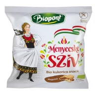 Biopont Menyecske szív alakú kukorica snack mogyorós 45 g