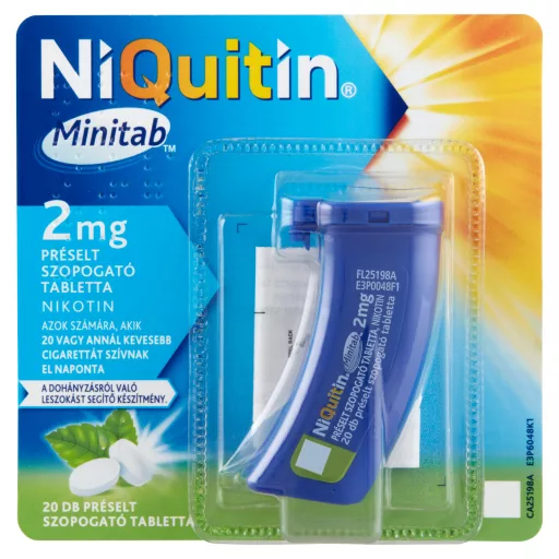 NiQuitin Minitab 2 mg préselt szopogató tabletta 20 db