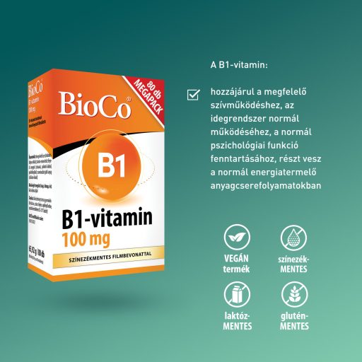 BioCo B1-vitamin 100 mg filmtabletta 80 db
