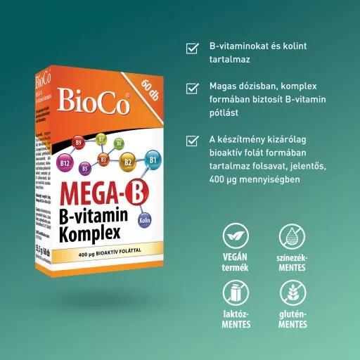 BioCo mega-B B-vitamin komplex filmtabletta 60 db