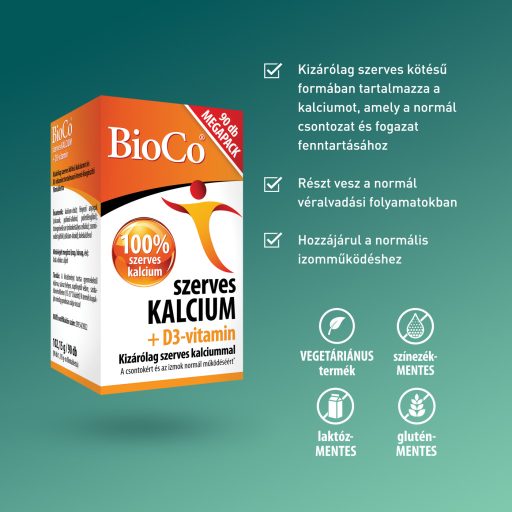BioCo szerves kalcium + D3-vitamin filmtabletta 90 db
