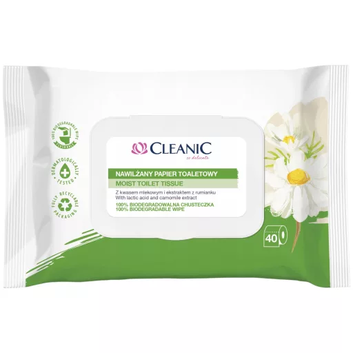 Cleanic biológiailag lebomló kamillás nedves toalettpapír 40 db