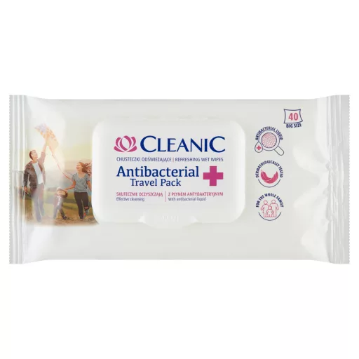 Cleanic antibakteriális frissítő törlőkendő 40 db
