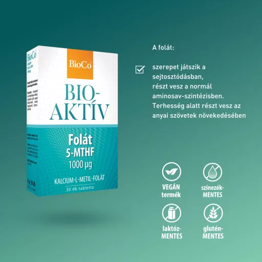 BioCo Bioaktív folát 5-mthf 1000 mcg tabletta 30 db