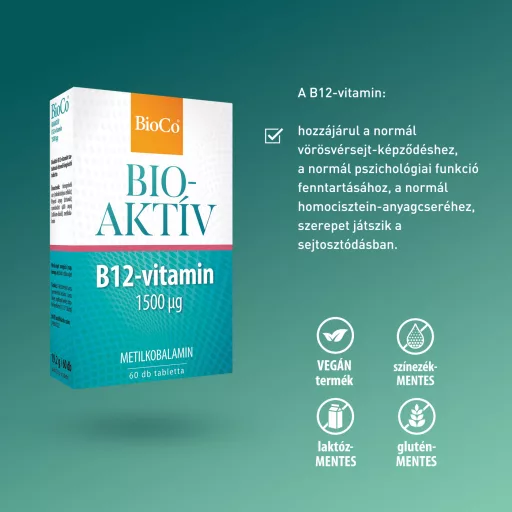 BioCo Bioaktív B12-vitamin 1500 mcg tabletta 60 db