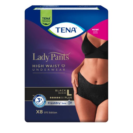 TENA Lady Pants Plus inkontinencia fehérnemű fekete L 8 db