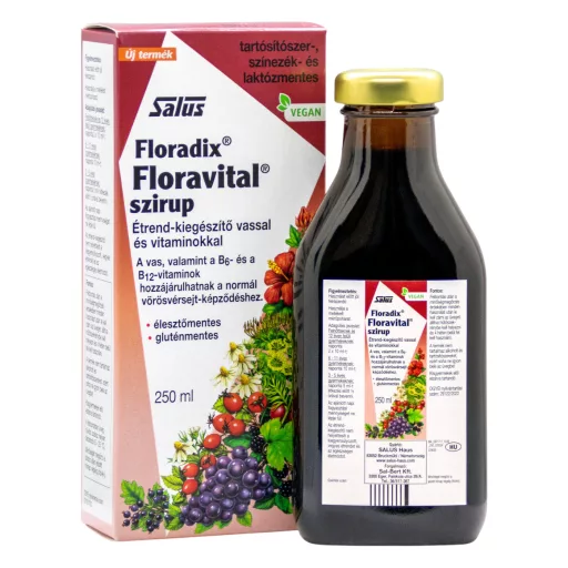 Floradix Floravital szirup vassal és vitaminokkal 250 ml