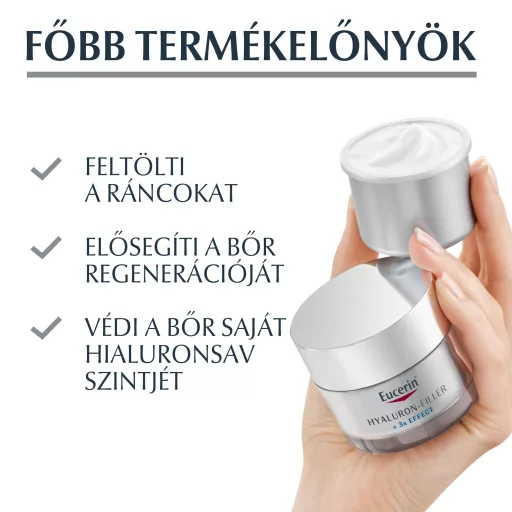 Eucerin Hyaluron-Filler ráncfeltöltő éjszakai arckrém öko-utántöltő 50 ml
