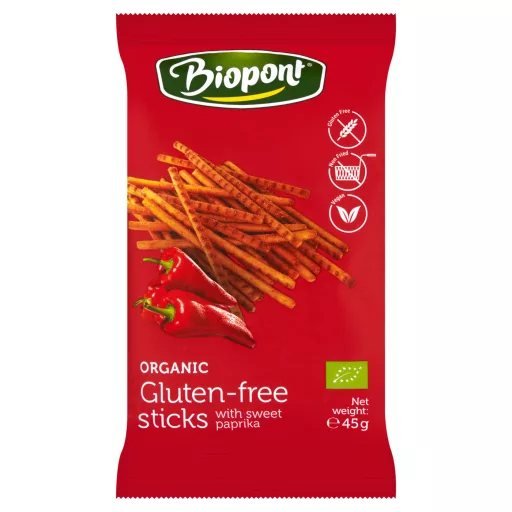 Biopont Bio Gluténmentes Sóspálcika paprikás ízesítésű 45 g