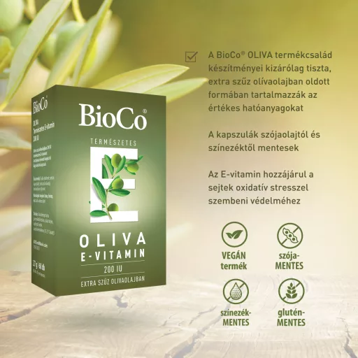 BioCo Oliva E-vitamin 134 mg extra szűz olívaolajban lágykapszula 60 db