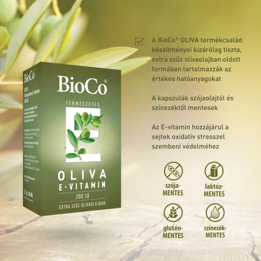 BioCo Oliva E-vitamin 134 mg extra szűz olívaolajban lágykapszula 60 db