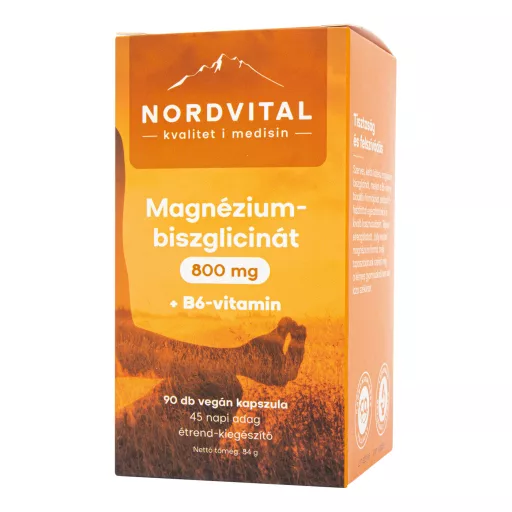 Nordvital magnézium-biszglicinát 800 mg + B6-vitamin kapszula 90 db