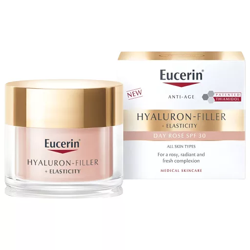 Eucerin Hyaluron-Filler + Elasticity bőrtömörséget regeneráló nappali arckrém Rose SPF30 50 ml