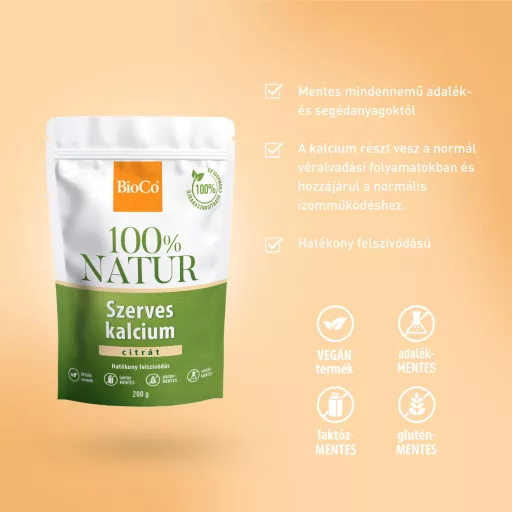 BioCo 100% Natur Szerves kalcium tasakos por 200 g