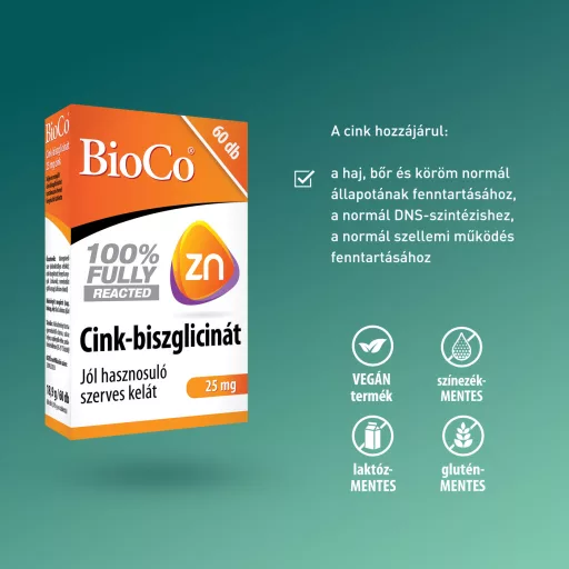 BioCo Cink-biszglicinát 25 mg tabletta 60 db