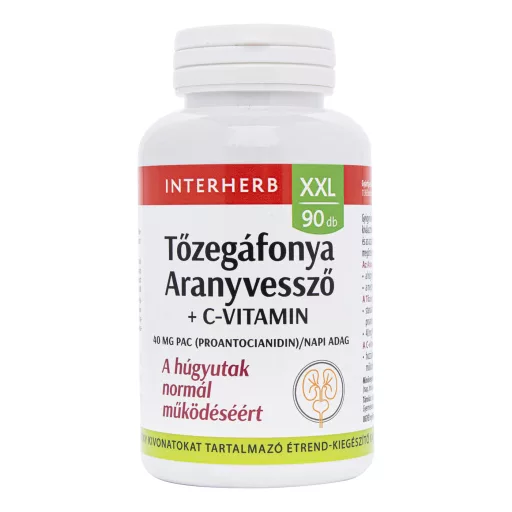 Interherb XXL Tőzegáfonya Aranyvessző + C-vitamin kapszula 90 db