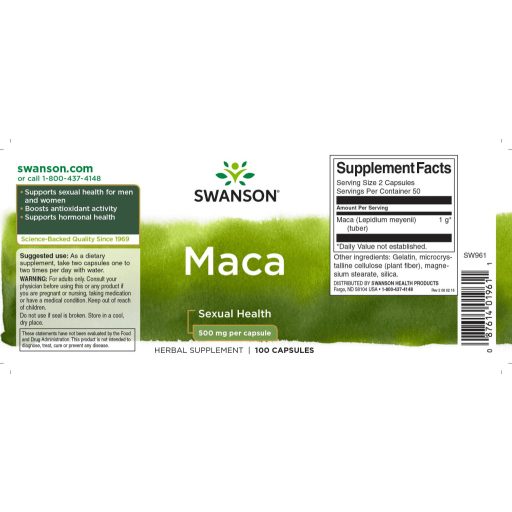 Swanson Maca 500 mg kapszula 100 db