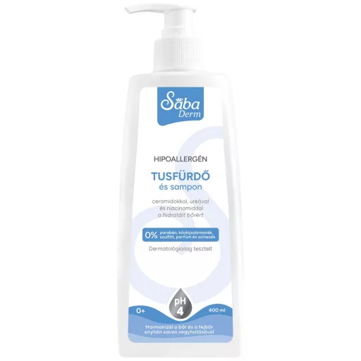 Sába Derm Tusfürdő és sampon 400 ml