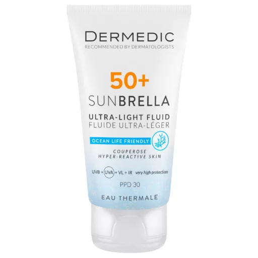 Dermedic Sunbrella fényvédő SPF50+ fluid rosaceás bőrre 40 ml