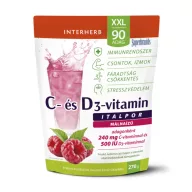 Interherb XXL 90 adag C+D3-vitamin málnaízű italpor 270 g