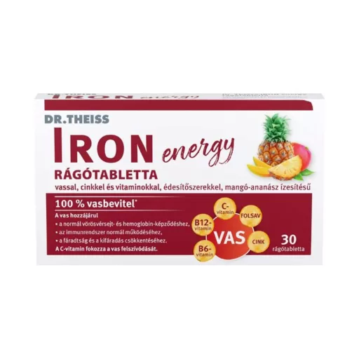 Dr. Theiss Iron Energy rágótabletta mangó-ananász 30 db