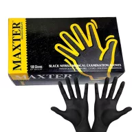   Maxter fekete nitril púdermentes vizsgálókesztyű L 100 db