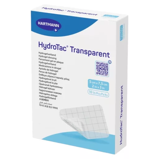 Hydrotac Transparent hidrogél kötszer 5×7,5 cm 10 db