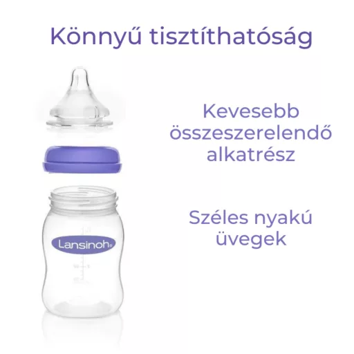Lansinoh 2 fázisú kompakt elektromos mellszívó + 160 ml cumisüveg szett