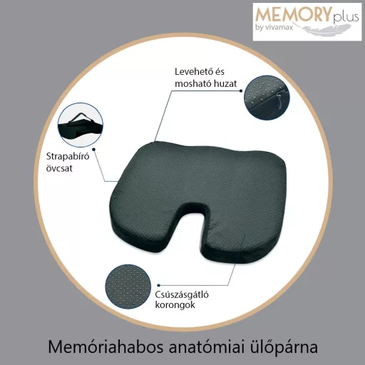 Vivamax memóriahabos fekete anatómiai ülőpárna