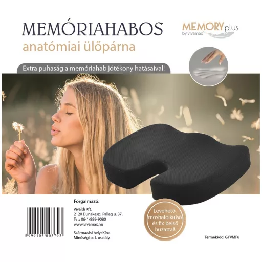 Vivamax memóriahabos fekete anatómiai ülőpárna