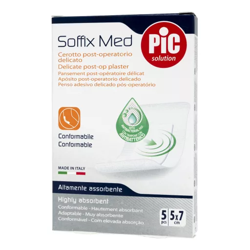 PiC Soffix-Med antibakteriális műtét utáni sebtapasz 5 x 7 cm 5 db