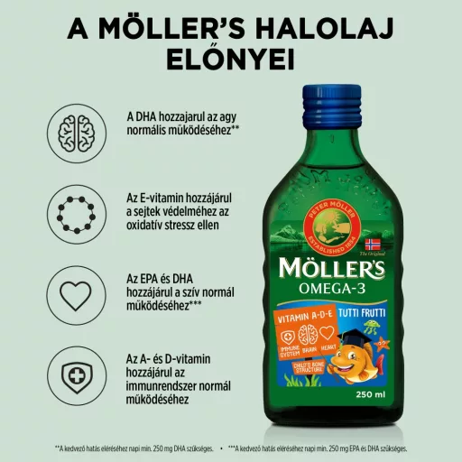 Möller's Tutti-Frutti ízű halolaj 250ml