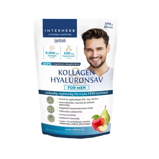 Interherb Kollagén&Hyaluronsav italpor férfiaknak Alma-Körte ízű 396 g