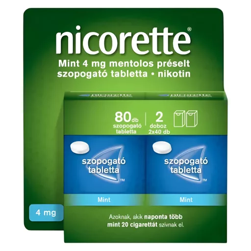 Nicorette Mint 4 mg mentolos préselt szopogató tabletta 80 db