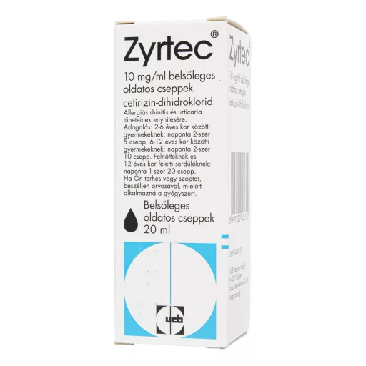 Zyrtec 10 mg/ml oldatos cseppek 20 ml