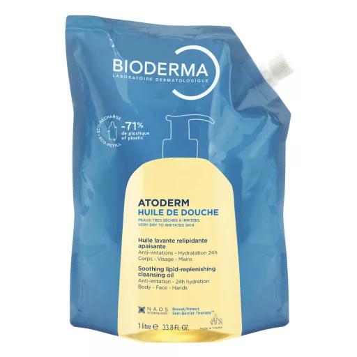 Bioderma Atoderm pumpás olajtusfürdő öko-utántöltő 1000 ml
