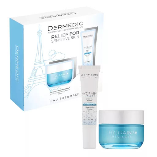 Dermedic Hydrain3 Hialuro Hidratáló arcápoló csomag 50 + 15 ml