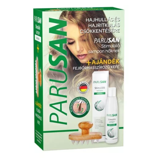 Parusan Stimuláló sampon NŐKNEK 200 ml + AJÁNDÉK fejbőrmasszírozó kefe