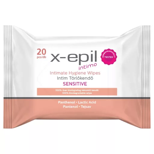 X-Epil Intimo Sensitive intim törlőkendő 20 db