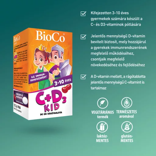 BioCo C+D3 Kids Rágótabletta 90 db
