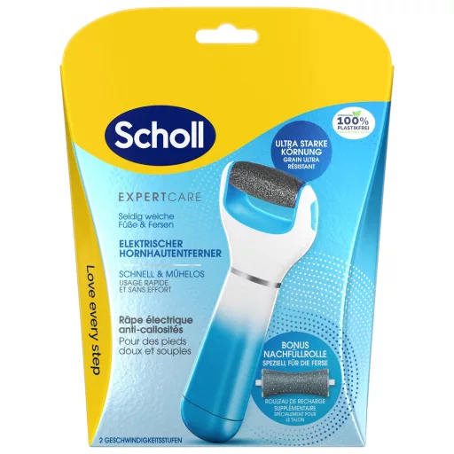 Scholl Velvet elektromos talpreszelő pótfejekkel kék 