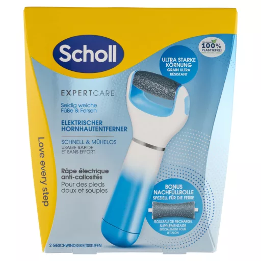 Scholl Velvet elektromos talpreszelő pótfejekkel kék